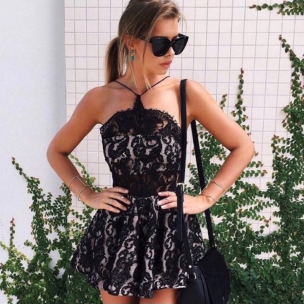 Brand new, beautiful, Black and dusty pink romper